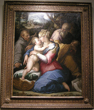 圣家庭与圣弗朗西斯在风景中 Holy Family with St. Francis in a Landscape (1542)，乔治·瓦萨里