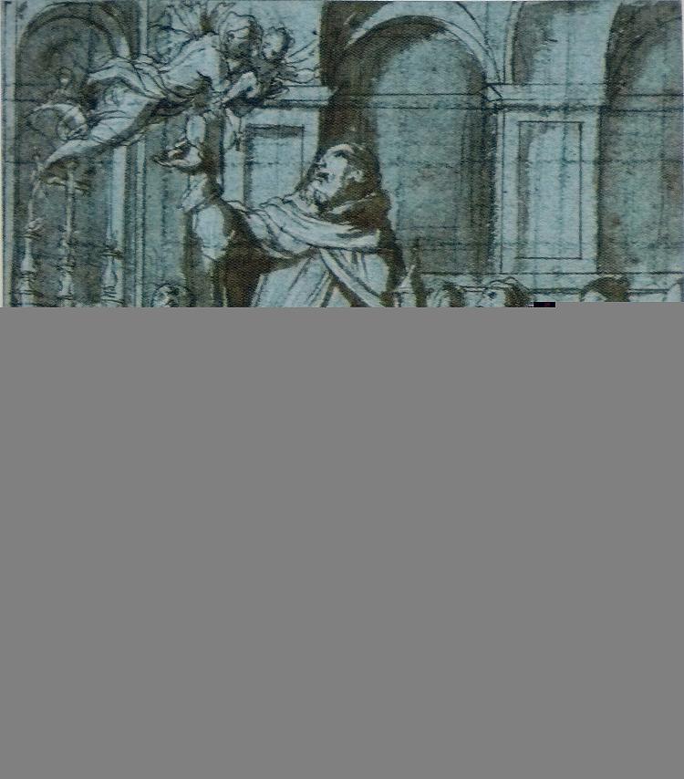 维罗纳的彼得驱除由麦当娜和孩子化身的恶魔 Peter of Verona exorcising a demon personified by a Madonna and Child (c.1570)，乔治·瓦萨里
