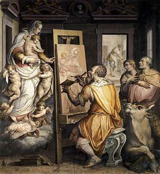 圣路加画圣母 St. Luke Painting the Virgin (c.1565)，乔治·瓦萨里