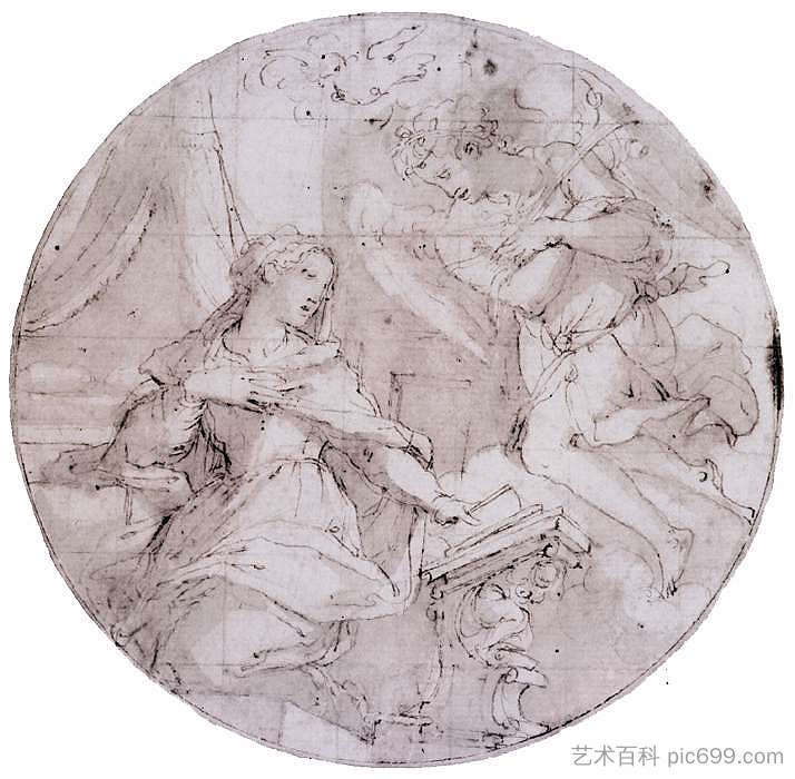 天使报喜 The Annunciation (1570 - 1571)，乔治·瓦萨里