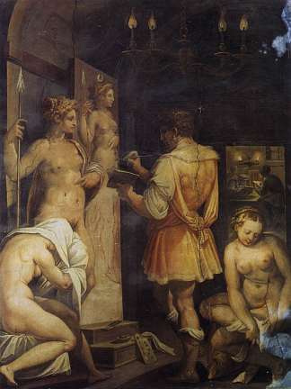 画家的工作室 The Studio of the Painter (c.1563)，乔治·瓦萨里