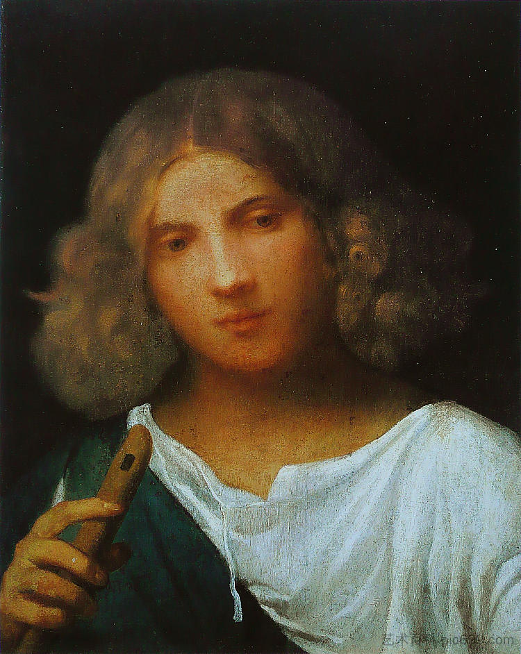 带笛子的男孩 Boy with flute (1508)，乔尔乔内