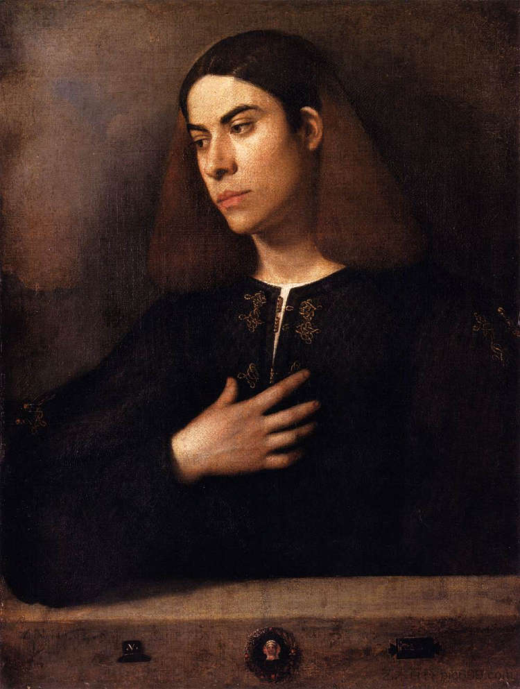 青年肖像（安东尼奥·布罗卡多） Portrait of a Youth (Antonio Broccardo) (1500)，乔尔乔内