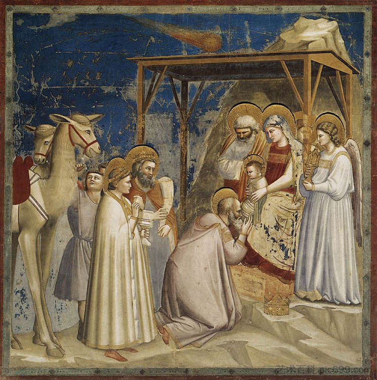 贤士的崇拜 Adoration of the Magi (c.1304 - c.1306)，乔托·迪·邦多内