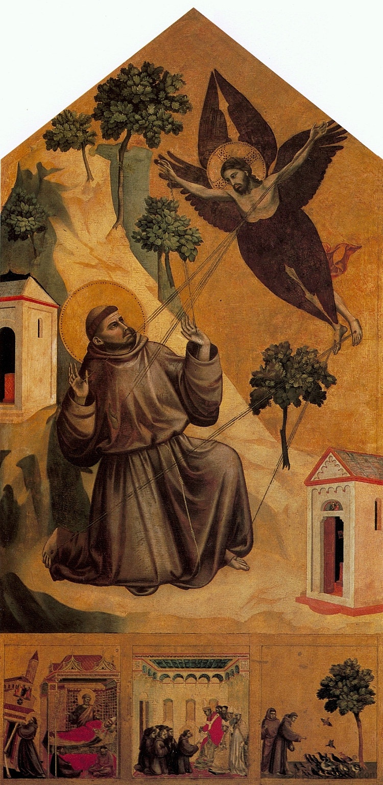 圣弗朗西斯接受圣痕 St. Francis Receiving the Stigmata (c.1295 - c.1300)，乔托·迪·邦多内