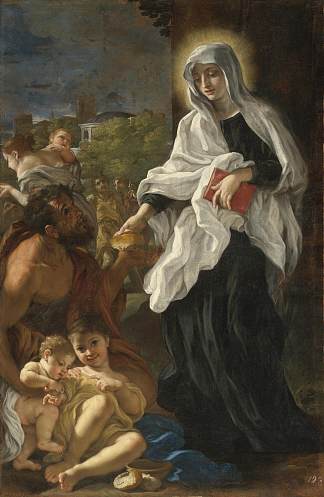 圣弗朗西斯卡罗马纳施舍 Saint Francesca Romana Giving Alms (1675)，乔瓦尼·巴蒂斯塔·高利