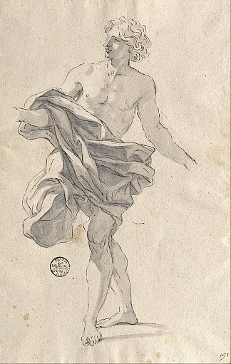 为一个跳舞的年轻人学习 Study for a Young Man Dancing (1682)，乔瓦尼·巴蒂斯塔·高利