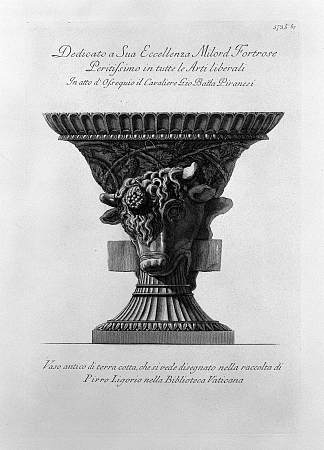 古董粘土花瓶，在皮罗·利戈里奥在梵蒂冈图书馆设计的藏品中可以看到 Antique vase of clay, which is seen in the collection designed by Pirro Ligorio in the Vatican Library，乔瓦尼·巴蒂斯塔·皮拉内西