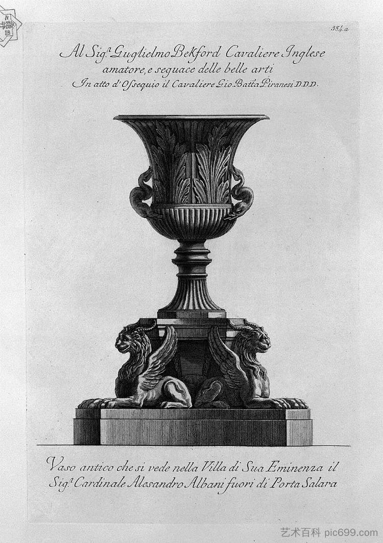 大理石古董花瓶(阿尔巴尼别墅) Antique vase of marble (Villa Albani),乔瓦尼·巴蒂斯塔·皮拉内西