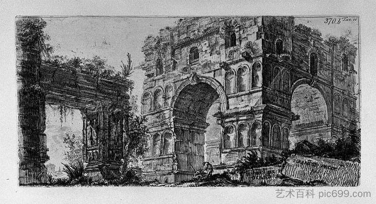 罗马的雅努斯拱门 Arch of Janus in Rome (1748)，乔瓦尼·巴蒂斯塔·皮拉内西