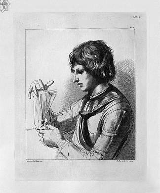 一个手里拿着圣杯的战士的半身影，由格尔奇诺 Half figure of a warrior with a chalice in his hands, by Guercino，乔瓦尼·巴蒂斯塔·皮拉内西