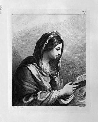 Woman Reading （半长） by Guercino Woman Reading (half length) by Guercino，乔瓦尼·巴蒂斯塔·皮拉内西