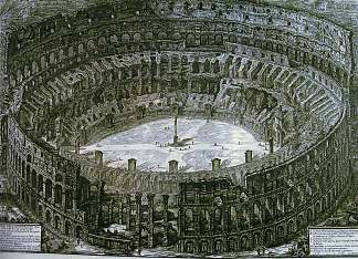 罗马斗兽场与十字架的车站 Colosseum with Stations of the Cross，乔瓦尼·巴蒂斯塔·皮拉内西