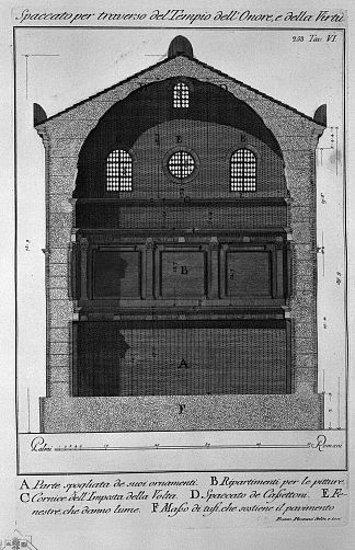 横截面横向到荣誉和美德神殿 Cross-section transverse to the Temple of Honor and Virtue，乔瓦尼·巴蒂斯塔·皮拉内西