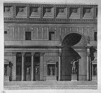 万神殿内部的一部分呈直线演示 Demonstration of a part of the interior of the Pantheon put in a straight line，乔瓦尼·巴蒂斯塔·皮拉内西