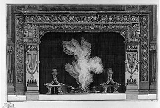 壁炉与花环楣申请人和浮雕 Fireplace with garland frieze applicant and cameos，乔瓦尼·巴蒂斯塔·皮拉内西