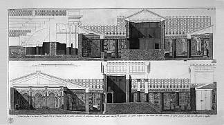 伊西斯大神庙的平面图，中庭，三层和其他相邻建筑物 Floor plan of the great Temple of Isis, its atrium, its triclinium and other adjacent buildings，乔瓦尼·巴蒂斯塔·皮拉内西