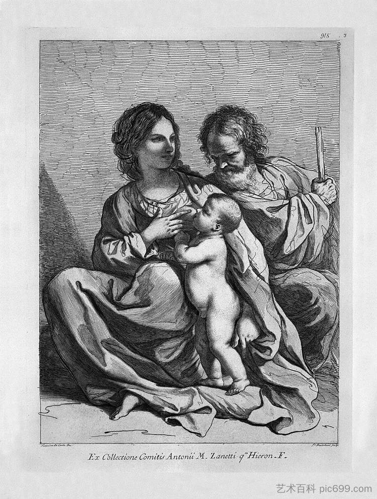 圣家:圣母坐在地上喂圣婴站立 Holy Family: the Virgin seated on the ground feeding the Holy Child standing,乔瓦尼·巴蒂斯塔·皮拉内西