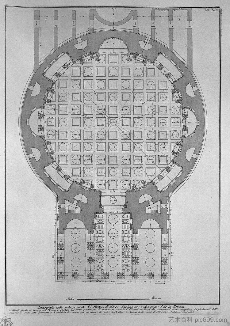 万神殿现状的肖像 Iconography of the present state of the Pantheon，乔瓦尼·巴蒂斯塔·皮拉内西