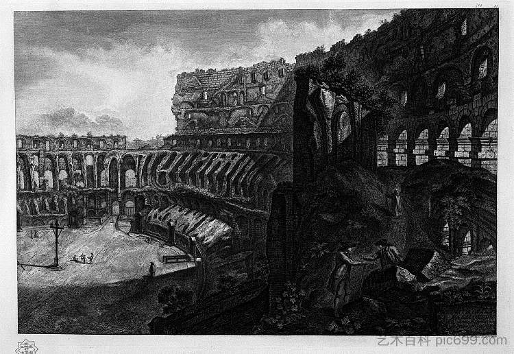 罗马斗兽场内景 Interior view of the Colosseum，乔瓦尼·巴蒂斯塔·皮拉内西