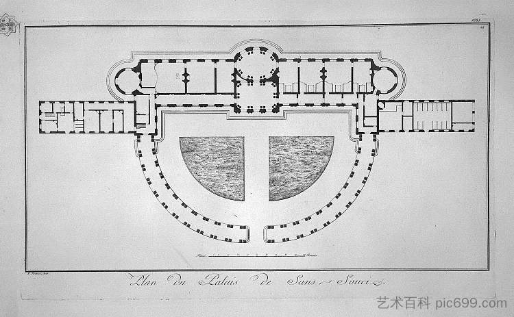 桑苏西宫平面图 Plan of the Palace of Sans-Souci，乔瓦尼·巴蒂斯塔·皮拉内西