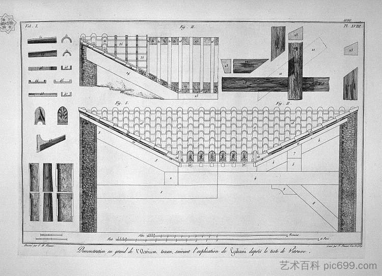 卡维迪奥房屋托斯卡纳中庭平面图 Plan of Tuscan atrium of the Cavedio house，乔瓦尼·巴蒂斯塔·皮拉内西