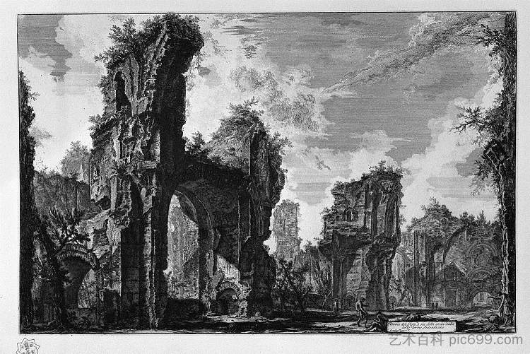 西克斯图斯遗址,或安东尼浴场大厅的两个 Ruins of Sixtus, or both of the great hall of the Antonine Baths,乔瓦尼·巴蒂斯塔·皮拉内西