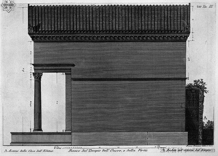 荣誉与美德神殿的一侧 Side of the Temple of Honor and Virtue,乔瓦尼·巴蒂斯塔·皮拉内西