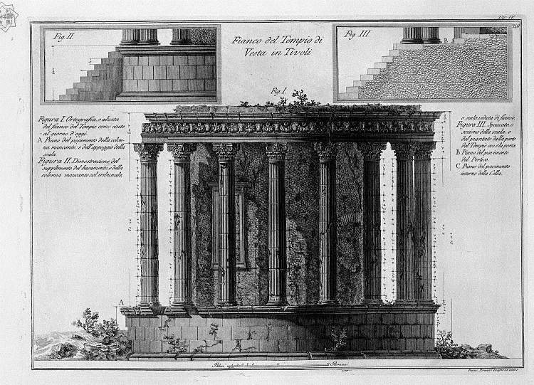 蒂沃利灶神庙的一侧 Side of the Temple of Vesta in Tivoli，乔瓦尼·巴蒂斯塔·皮拉内西