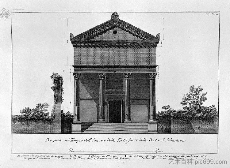 圣塞巴斯蒂安港荣誉与美德神庙的声明 Statement of the Temple of Honor and Virtue out of Port St Sebastian,乔瓦尼·巴蒂斯塔·皮拉内西