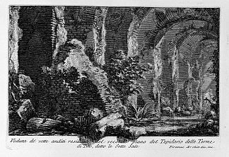 罗马古物，t. 1，图版二十七。七大殿。 The Roman antiquities, t. 1, Plate XXVII. The Seven Halls. (1756; Italy                     )，乔瓦尼·巴蒂斯塔·皮拉内西