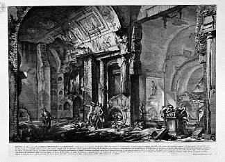 罗马古物，t. 2，图版 X. L. Arrunzio 及其家人墓室入口的视图 The Roman antiquities, t. 2, Plate X. View of the entrance of the burial chamber of L. Arrunzio and his Family (1756; Italy                     )，乔瓦尼·巴蒂斯塔·皮拉内西