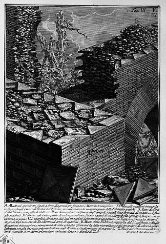 罗马古物，t. 3，图版 V. 墙壁的构造细节 入口 乌斯特林. The Roman antiquities, t. 3, Plate V. Construction details of walls Entries Ustrine.，乔瓦尼·巴蒂斯塔·皮拉内西