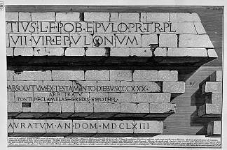 罗马古物，t. 3，图版 XLI。凯乌斯·塞斯提乌斯陵墓的注册。 The Roman antiquities, t. 3, Plate XLI. Registration of the Mausoleum of Caius Cestius.，乔瓦尼·巴蒂斯塔·皮拉内西