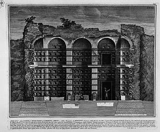 罗马古物，t. 3，图版二十三。以前墓室的剖面图。 The Roman antiquities, t. 3, Plate XXIII. Cutaway view of the previous burial chambers.，乔瓦尼·巴蒂斯塔·皮拉内西