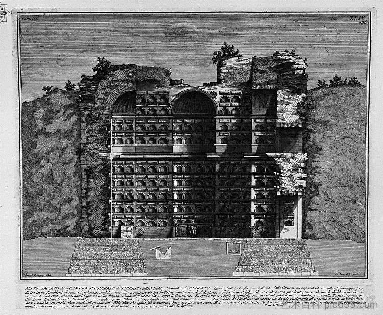 罗马古物，t. 3，图版二十四。对上述墓室的更多了解（由Antonio Buonamici，Inc.绘制。吉罗拉莫·罗西）。 The Roman antiquities, t. 3, Plate XXIV. More insight into the burial chambers above (Drawing by Antonio Buonamici, inc. By Girolamo Rossi).，乔瓦尼·巴蒂斯塔·皮拉内西