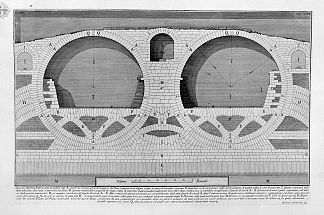 罗马古物，t. 4，图版十九。四头桥的平面图、立面图和施工细节。 The Roman antiquities, t. 4, Plate XIX. Plan, elevation and details of construction of the Bridge of Four Heads.，乔瓦尼·巴蒂斯塔·皮拉内西