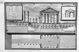罗马古物，t. 4，图版三十九。奥塔维亚门廊遗迹的平面图和立面图。 The Roman antiquities, t. 4, Plate XXXIX. Plans and elevations of the remains of the Portico d`Ottavia.，乔瓦尼·巴蒂斯塔·皮拉内西