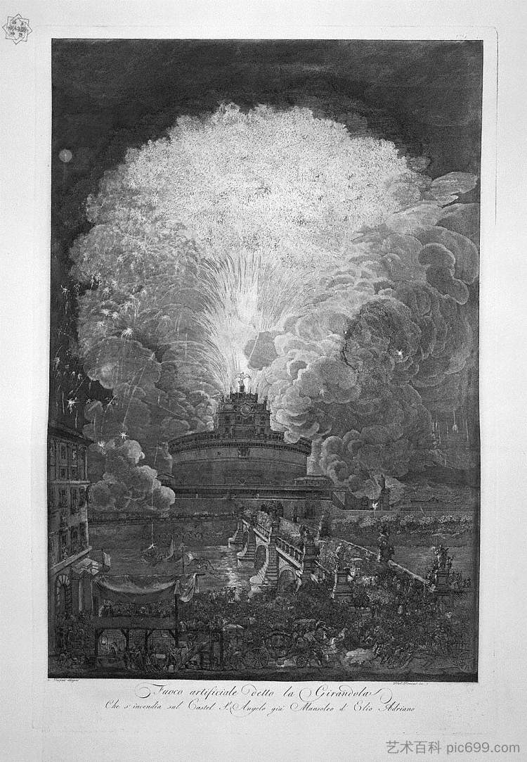 Castel S. Angelo的风车,L Despres的设计 The Windmill at Castel S. Angelo, design of L Despres,乔瓦尼·巴蒂斯塔·皮拉内西