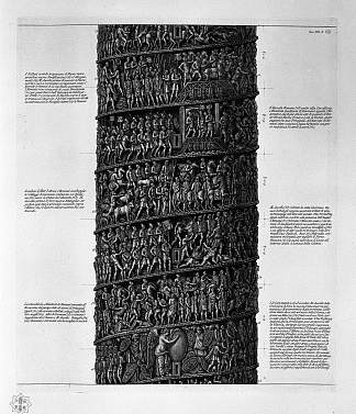 安东尼柱主立面的视图，六张桌子 View of main facade of the Antonine column, in six tables，乔瓦尼·巴蒂斯塔·皮拉内西