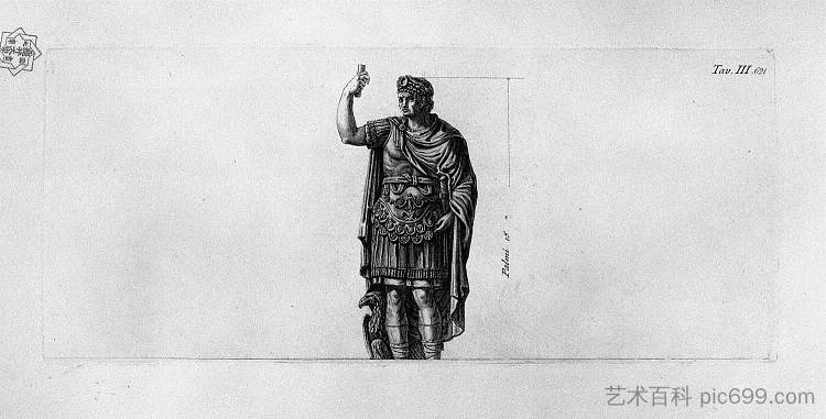 图拉真柱主立面视图,六块板在一起 View of main facade of the Trajan Column, six boards together,乔瓦尼·巴蒂斯塔·皮拉内西