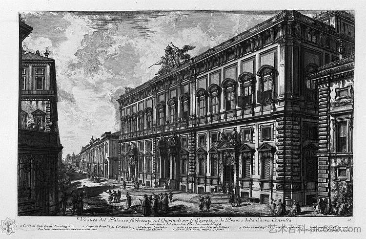 法尔内塞宫的景色 View of the Farnese Palace，乔瓦尼·巴蒂斯塔·皮拉内西