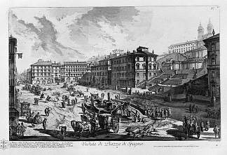 人民广场的景色 View of the Piazza del Popolo，乔瓦尼·巴蒂斯塔·皮拉内西