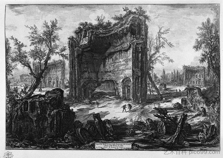 查看提图斯浴场二楼的工厂遗迹 View the remains of factories on the second floor of the Baths of Titus,乔瓦尼·巴蒂斯塔·皮拉内西