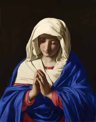 祈祷中的圣母 The Virgin in Prayer (c.1645)，萨索费拉托