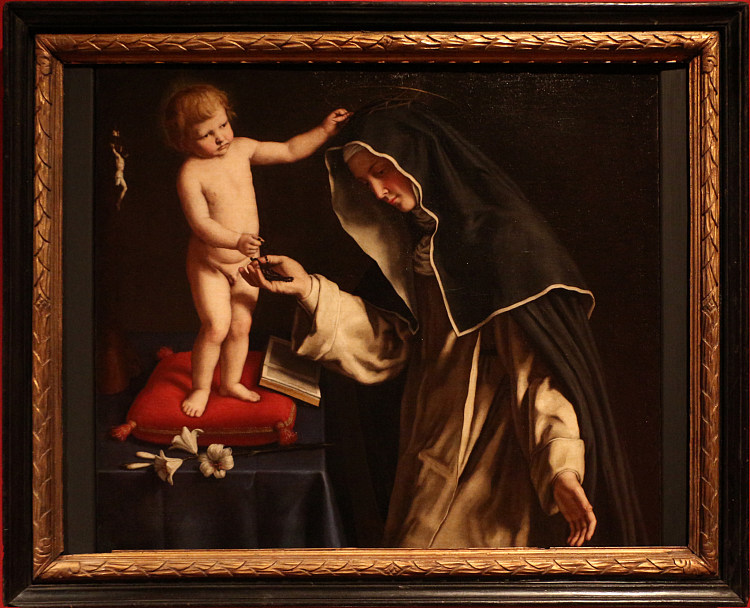 锡耶纳的圣凯瑟琳与婴儿耶稣 Saint Catherine of Siena with Baby Jesus (c.1650)，萨索费拉托