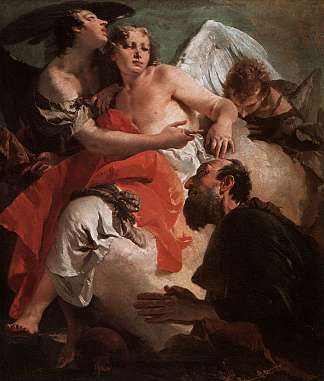 亚伯拉罕和三个天使 Abraham and the Three Angels (c.1730)，乔万尼·巴蒂斯塔·提埃波罗