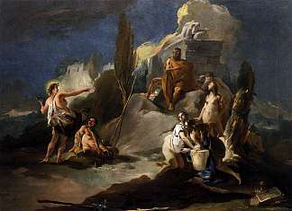 阿波罗和马西亚斯 Apollo and Marsyas (c.1725)，乔万尼·巴蒂斯塔·提埃波罗