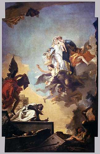 圣母到圣西门股票的幻影 Apparition of the Virgin to St Simon Stock (1749)，乔万尼·巴蒂斯塔·提埃波罗