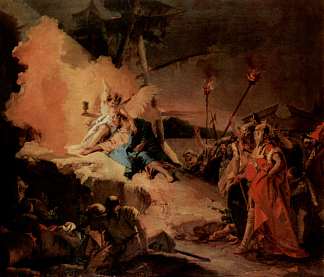橄榄山上的基督和拿着苦难杯的天使 Christ on the Mount of Olives and the angel with the cup of suffering (c.1745 – c.1750)，乔万尼·巴蒂斯塔·提埃波罗